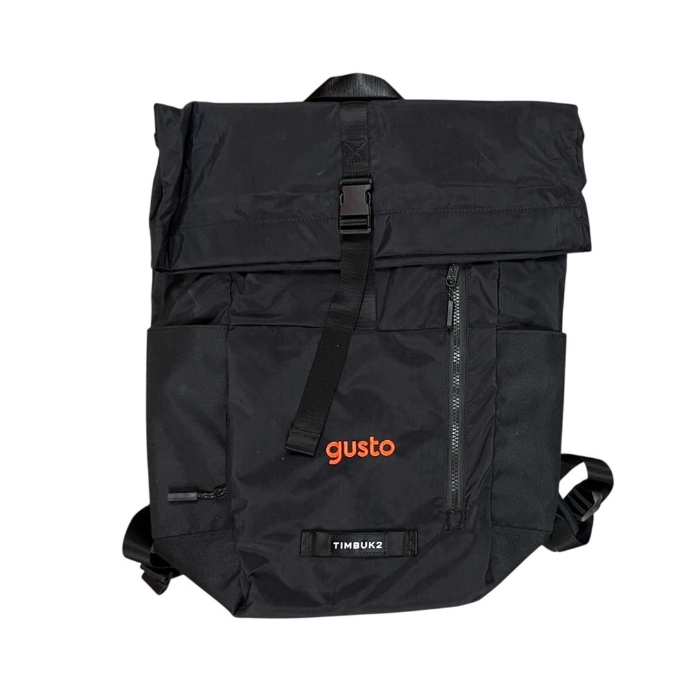 Timbuk2 Gusto Roll Top Backpack Black Nylon Commuter Cycling Bag